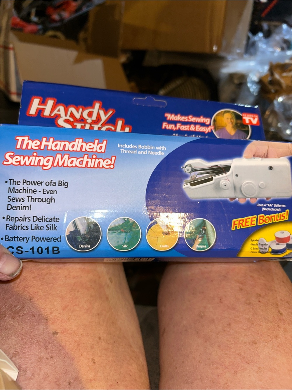 Handy Stitch Handheld Sewing Machine - Blue/White Box